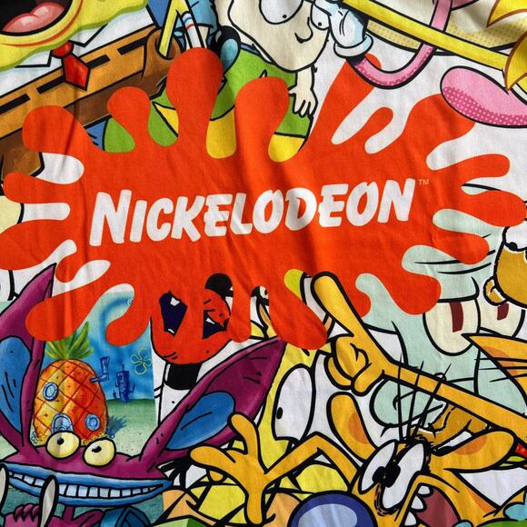 Nickelodeon All-Over Print Graphic Tee Cartoon Collage T-Shirt Men’s L - Picture 2 of 6